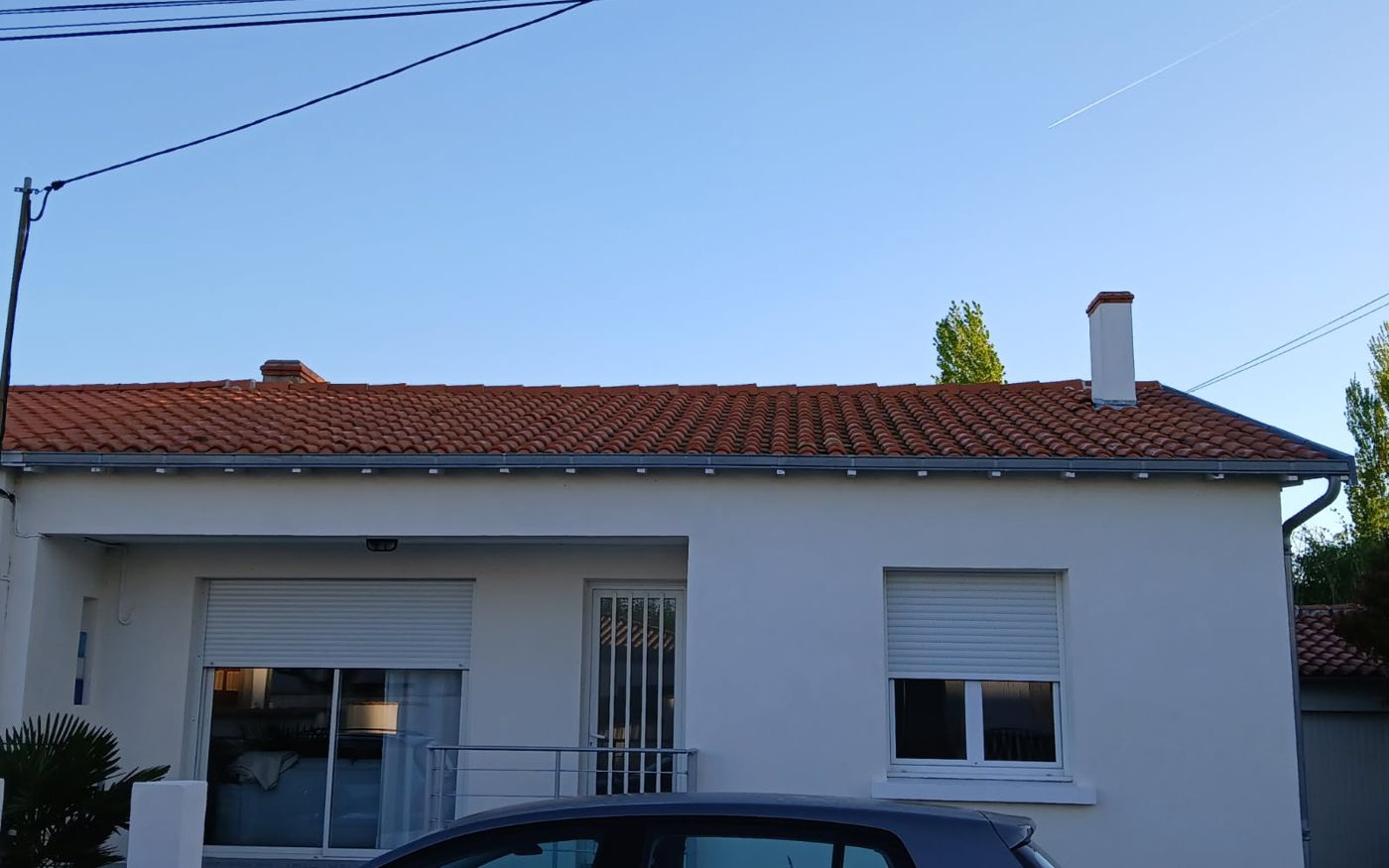 Toiture avant nettoyage et démoussage à Saint-Hilaire-le-Vouhis